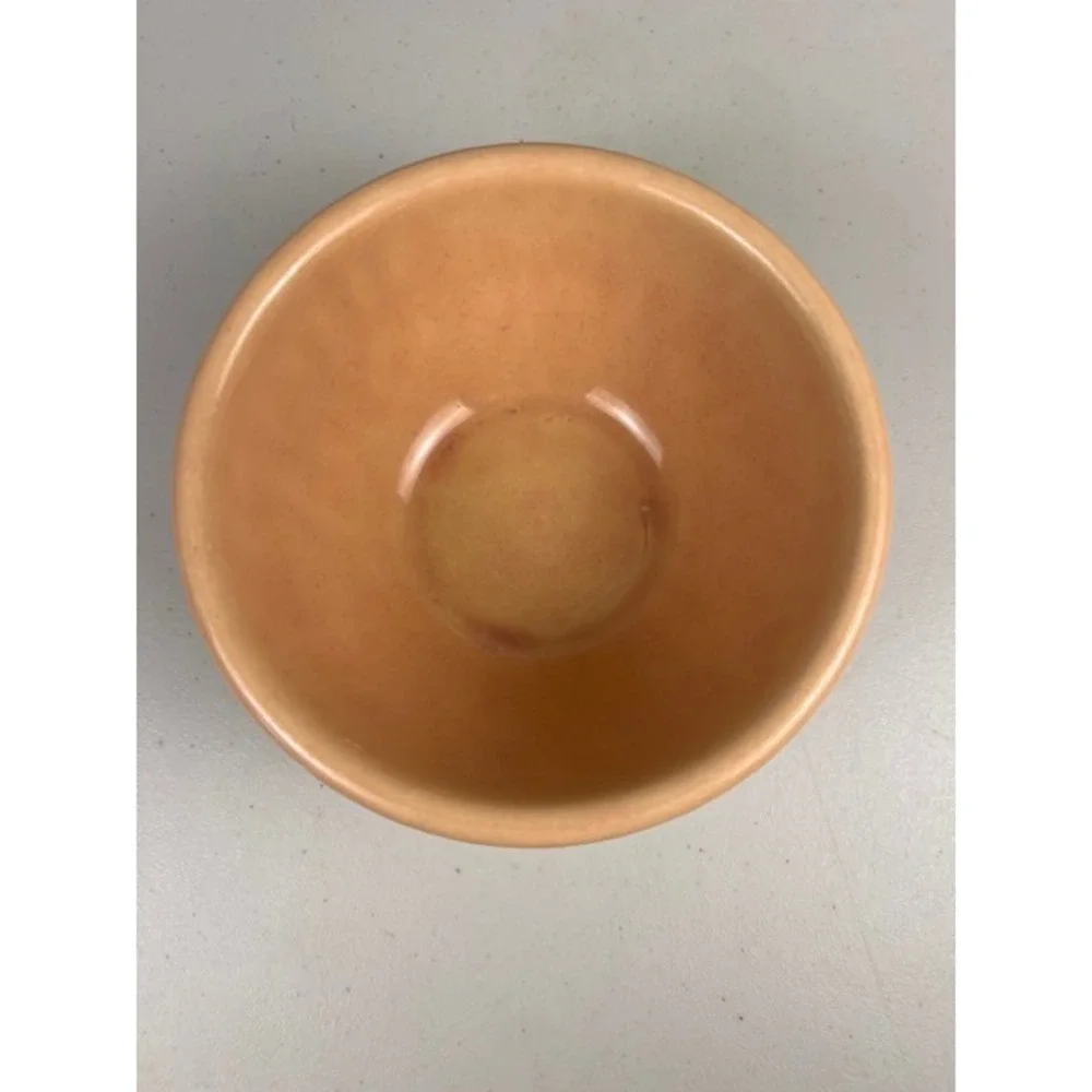 Vintage USA‎ Beehive Ribbed Ceramic Mixing Bowl Apricot Peach Stoneware 7